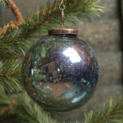 3" BLUE KUGEL ORNAMENT