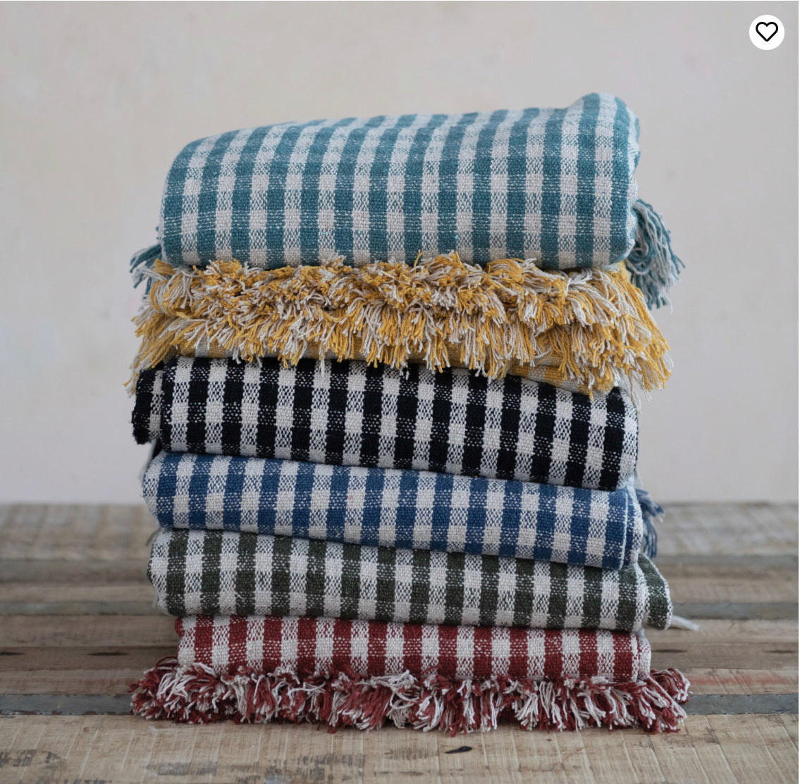 *Gingham Cotton Throw