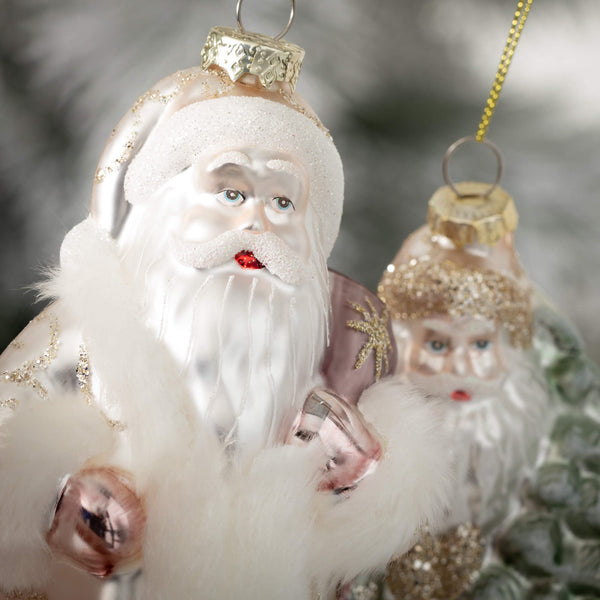 Santa Glass Ornaments