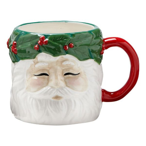 Vintage Santa Wreath Mug