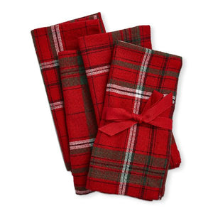 Red Plaid Napkin Set