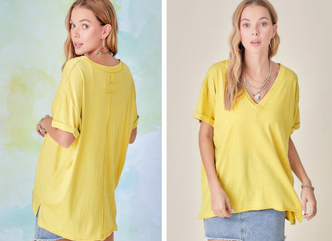 V Neck Oversized Tee 2 cls