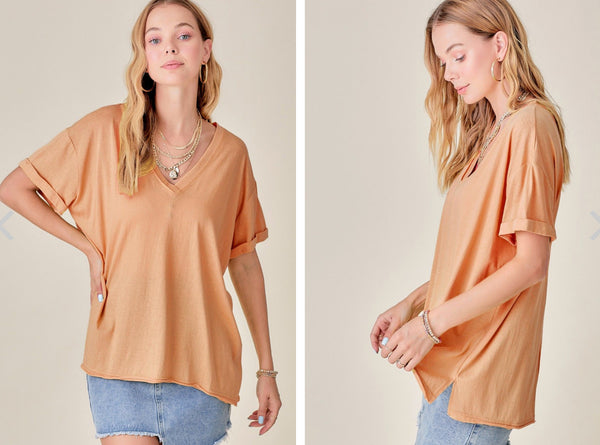 V Neck Oversized Tee 2 cls