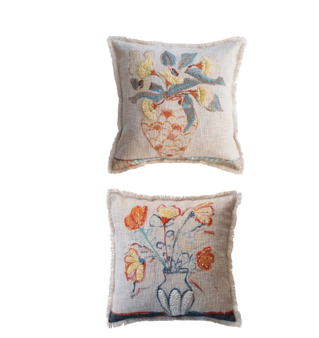 Flowers in vase Pillow