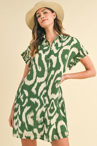 Green Abstract Dress