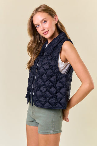 Black Quilted Vest