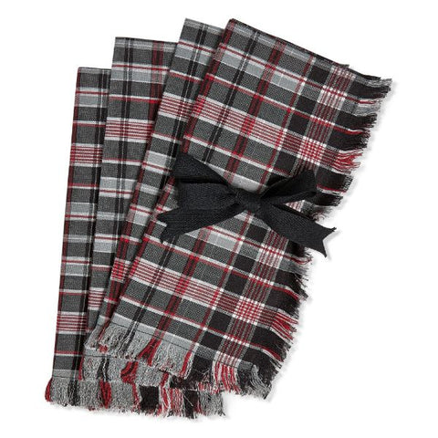 Black Plaid Napkin Set