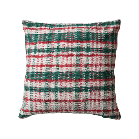 Cream/ Green Plaid Pillow