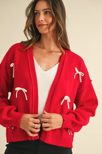 Red Bow Cardie