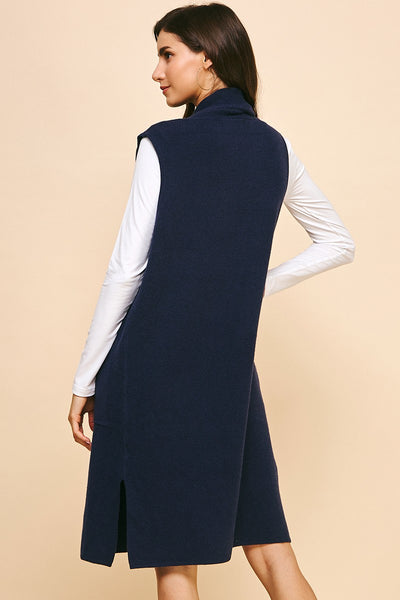 NAVY LONG VEST