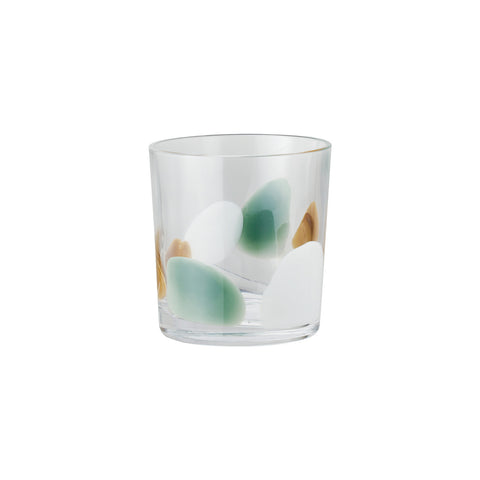 12 oz. Handmade Art Glass Drinking Glass, Multi Color Green