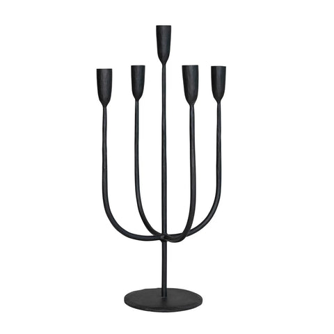 Zinc candelabra, black