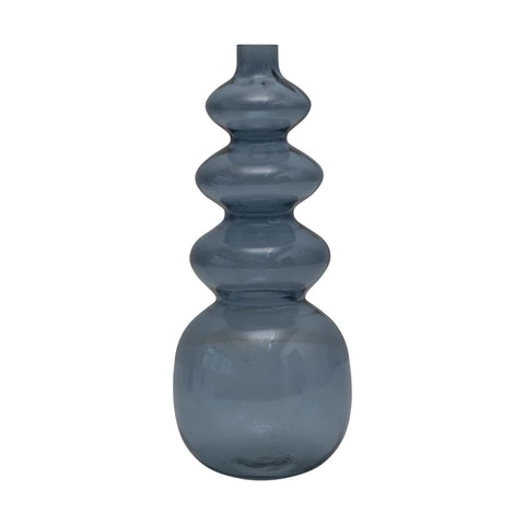 Round glass vase, smoke 14 1/4" x 6"