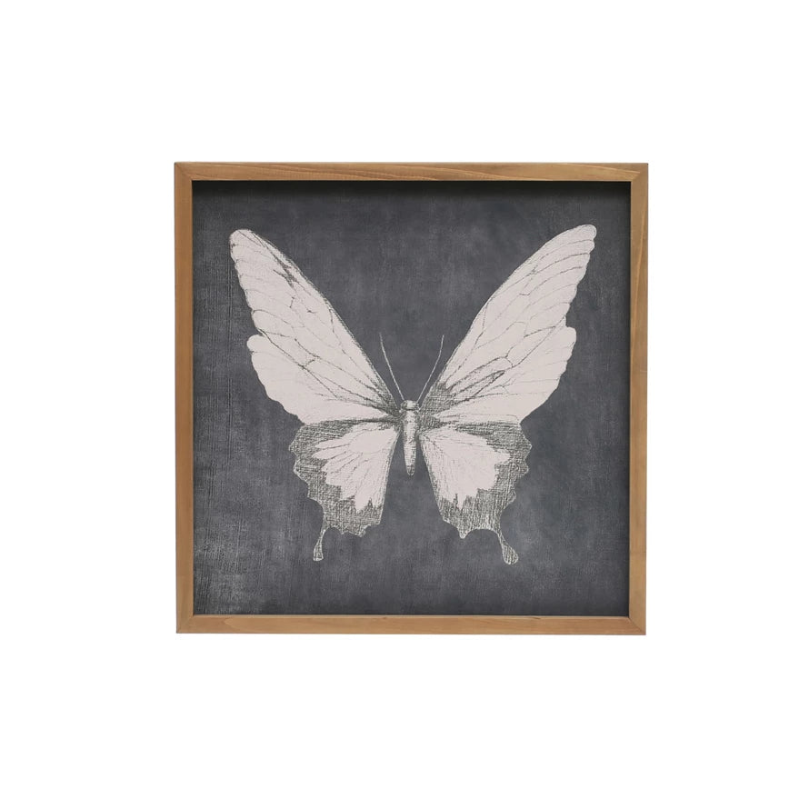 Butterfly and Firefly wood plaque