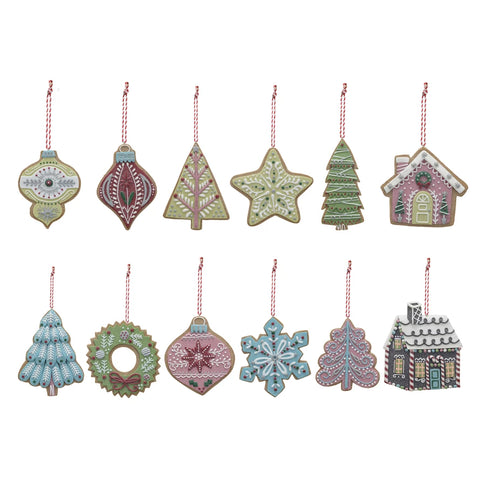 Clay Dough Holiday Cookie Ornament, 12 Styles