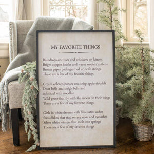 MY FAVORITE THINGS SIGN