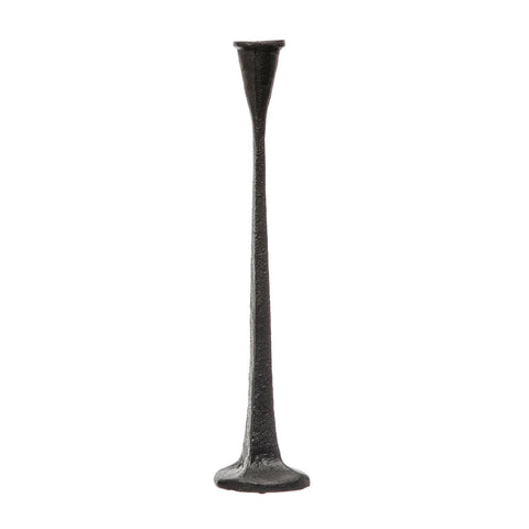 3" round cast iron taper holder, black