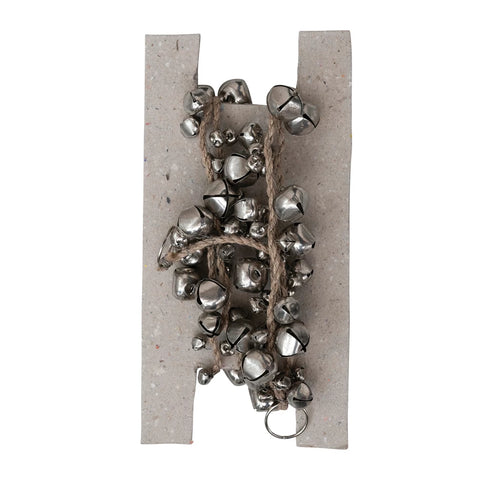 72"L Metal Jingle Bell Garland, Silver Finish