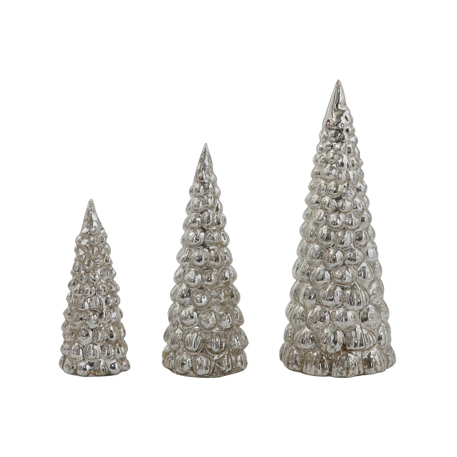 *Embossed Mercury Glass Trees