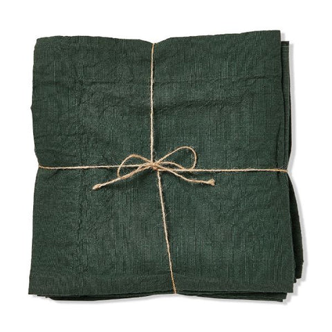 threads slub napkins set of 4 dark green