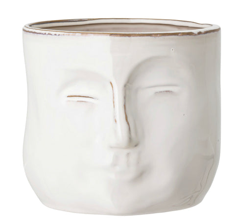 Stoneware Planter w Face