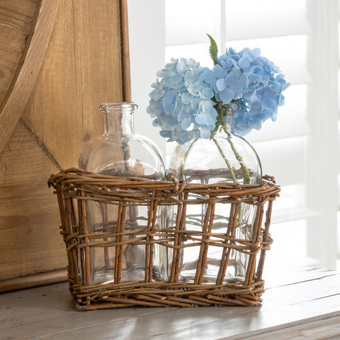 Willow Basket w/ Tonic Bottles